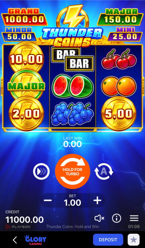 Glory Casino app interface