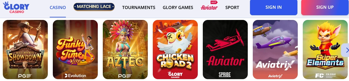 Glory Casino official Urdu page